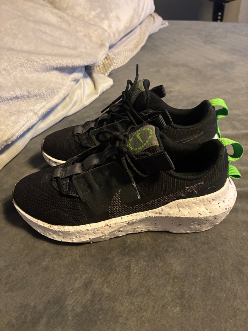 Nike Black Sneakers with Neon Green Accents